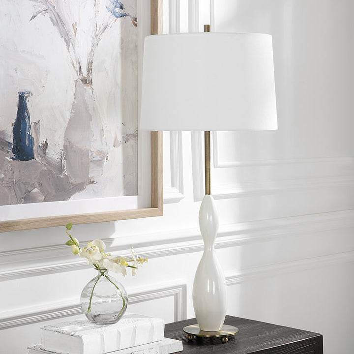 Annora Glossy White Table Lamp