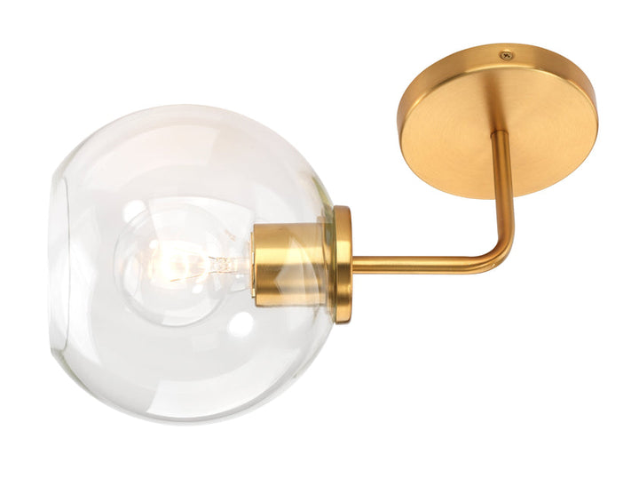 Reece Wall Sconce-Brass-Clear Glass