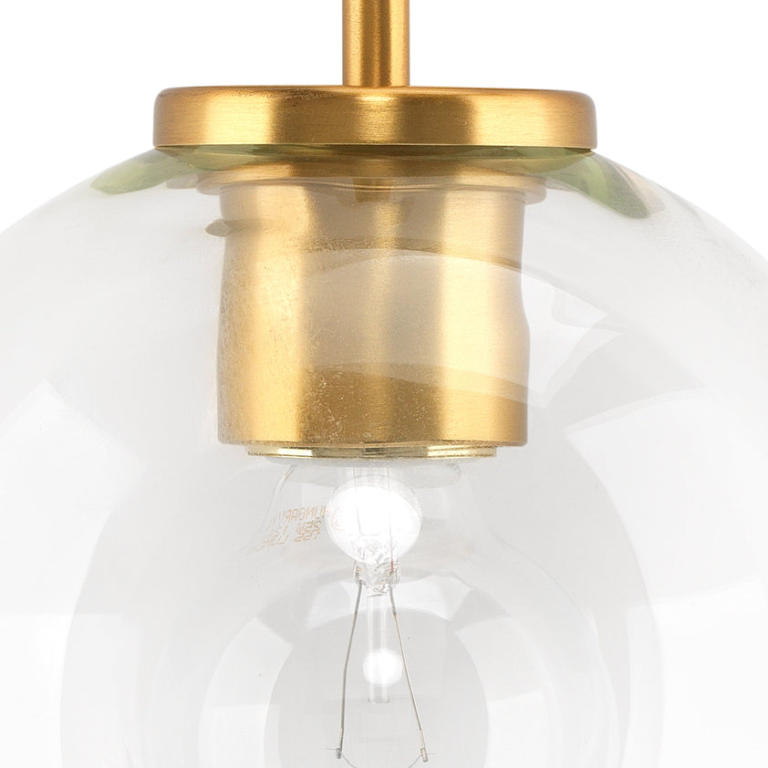 Reece Wall Sconce-Brass-Clear Glass