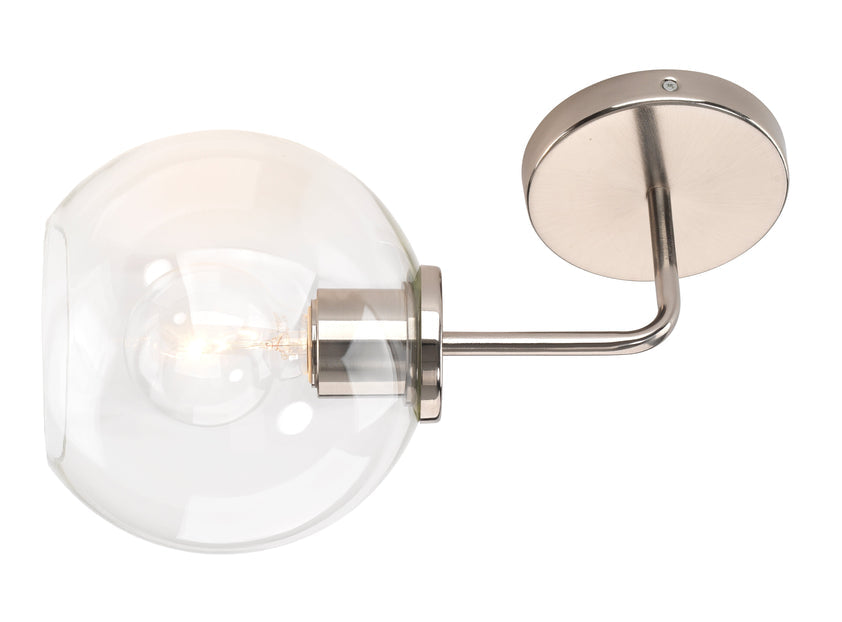 Reece Wall Sconce-Silver-Clear Glass