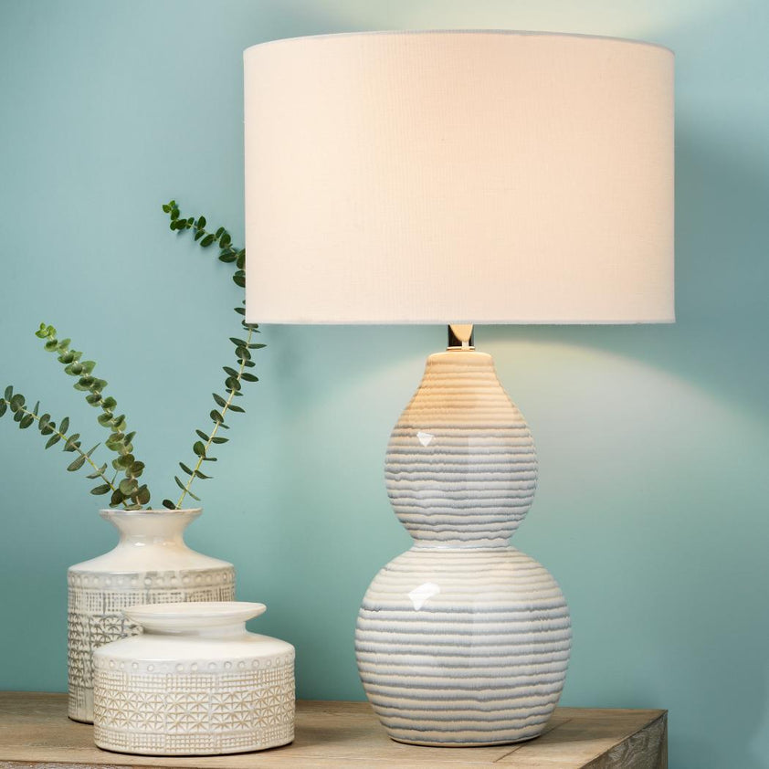 Catalina Wave Table Lamp-White-Blue