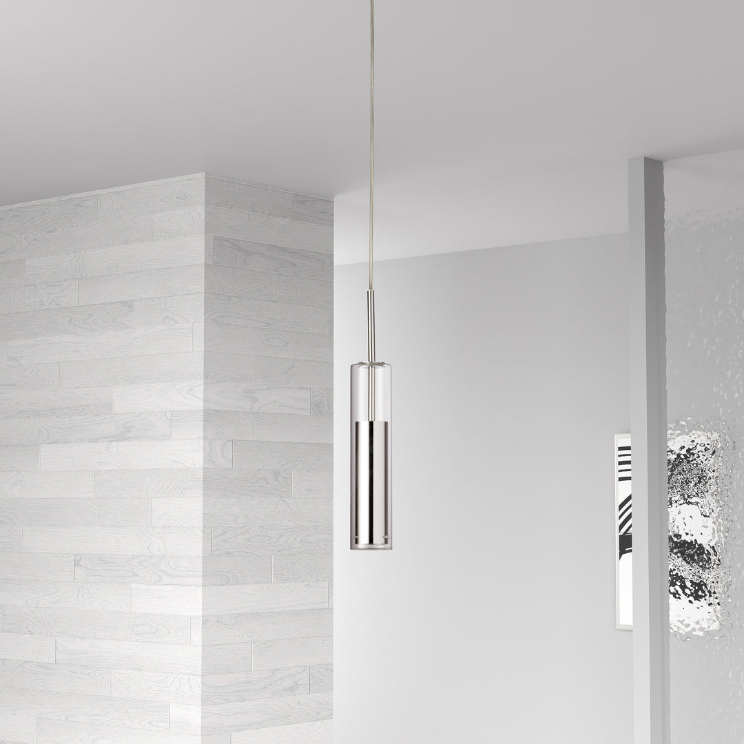 Dainolite 6W Pendant, Aged Brass Finish with Clear Glass