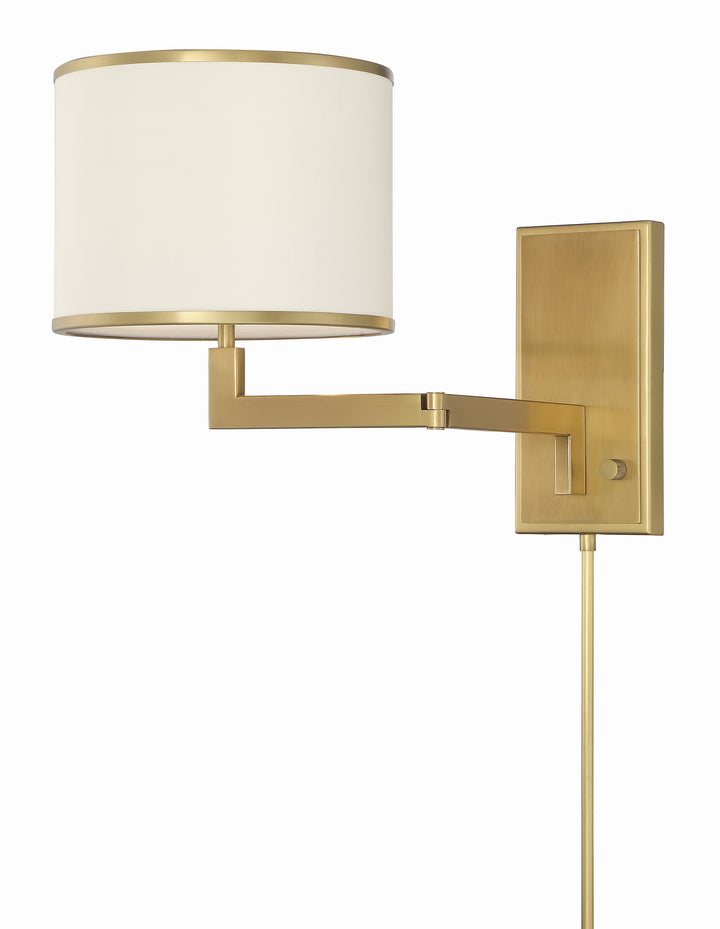 Crystorama Madison 1 Light Aged Brass Task Sconce