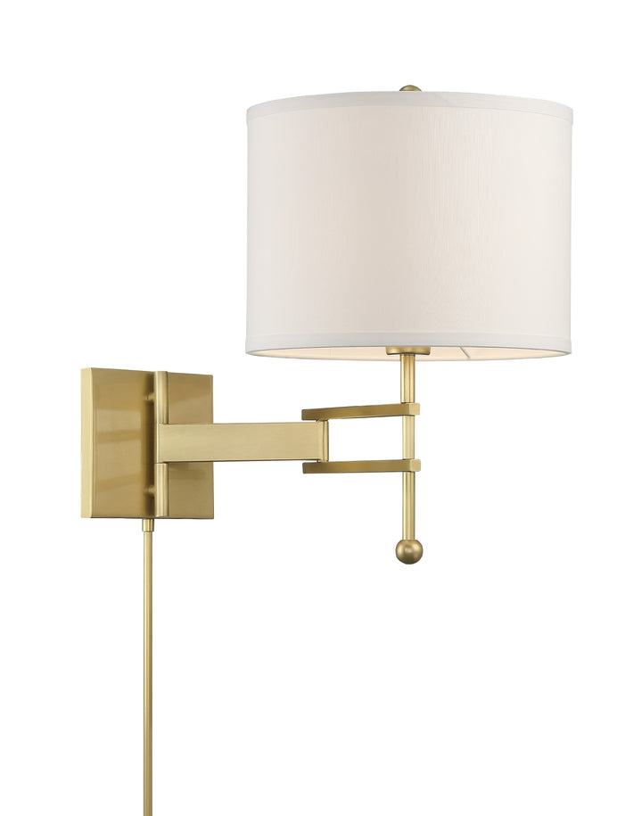 Crystorama Marshall 1 Light Aged Brass Task Sconce