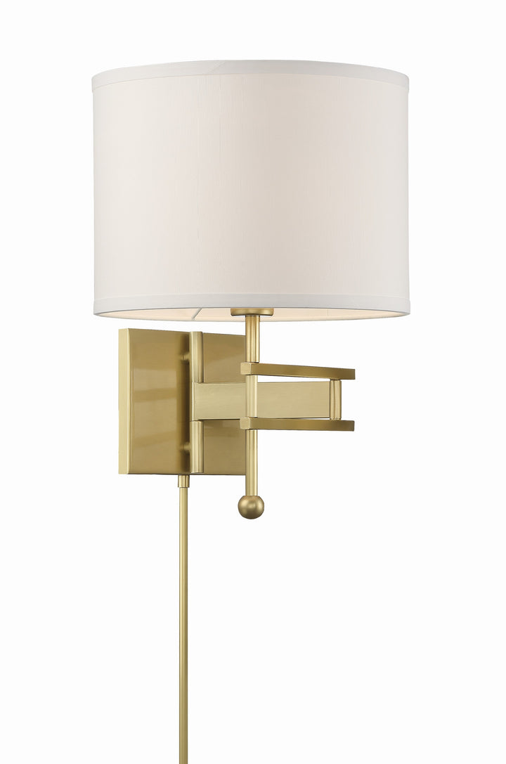 Crystorama Marshall 1 Light Aged Brass Task Sconce