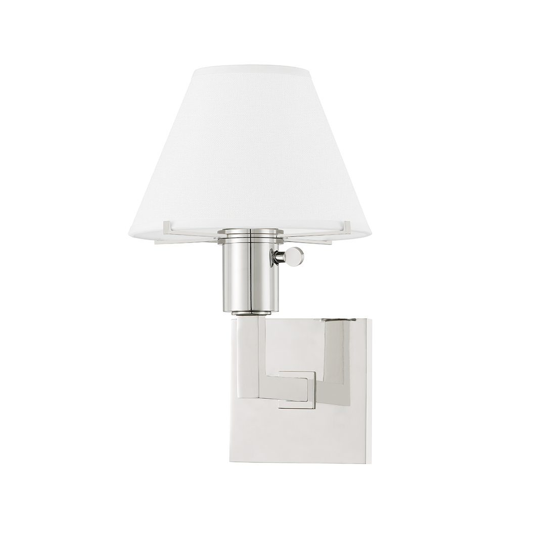 Leeds 1 Light Wall Sconce - Polished Nickel