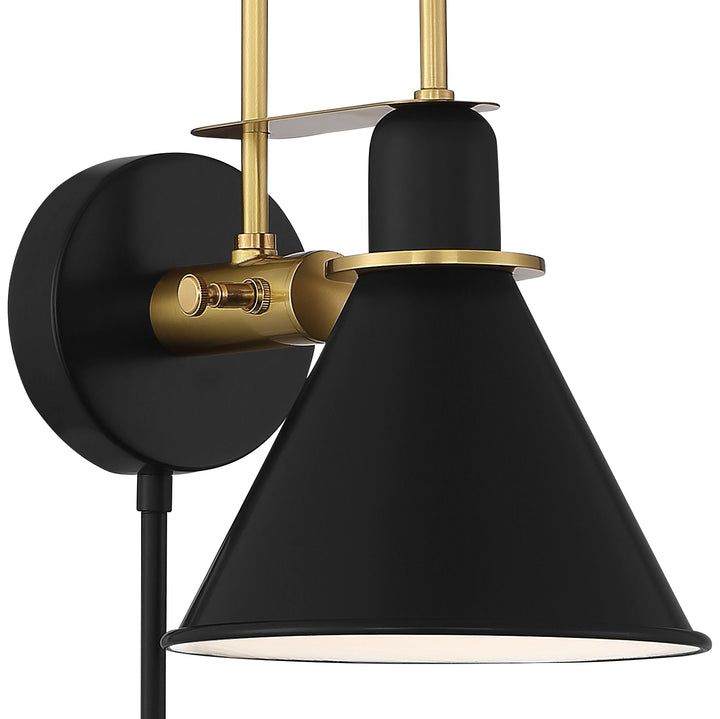 Crystorama Medford 1 Light Matte Black Sconce