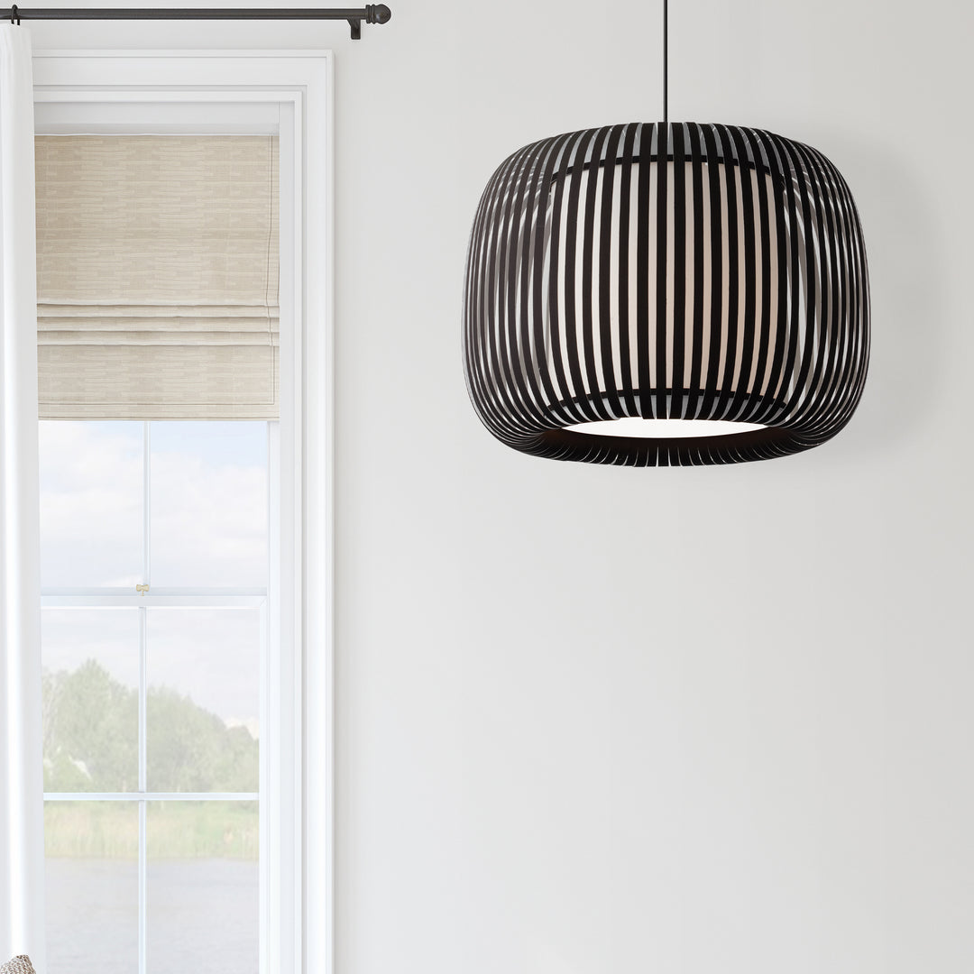 Dainolite 1 Light Pendant Slit Shade JTone Black