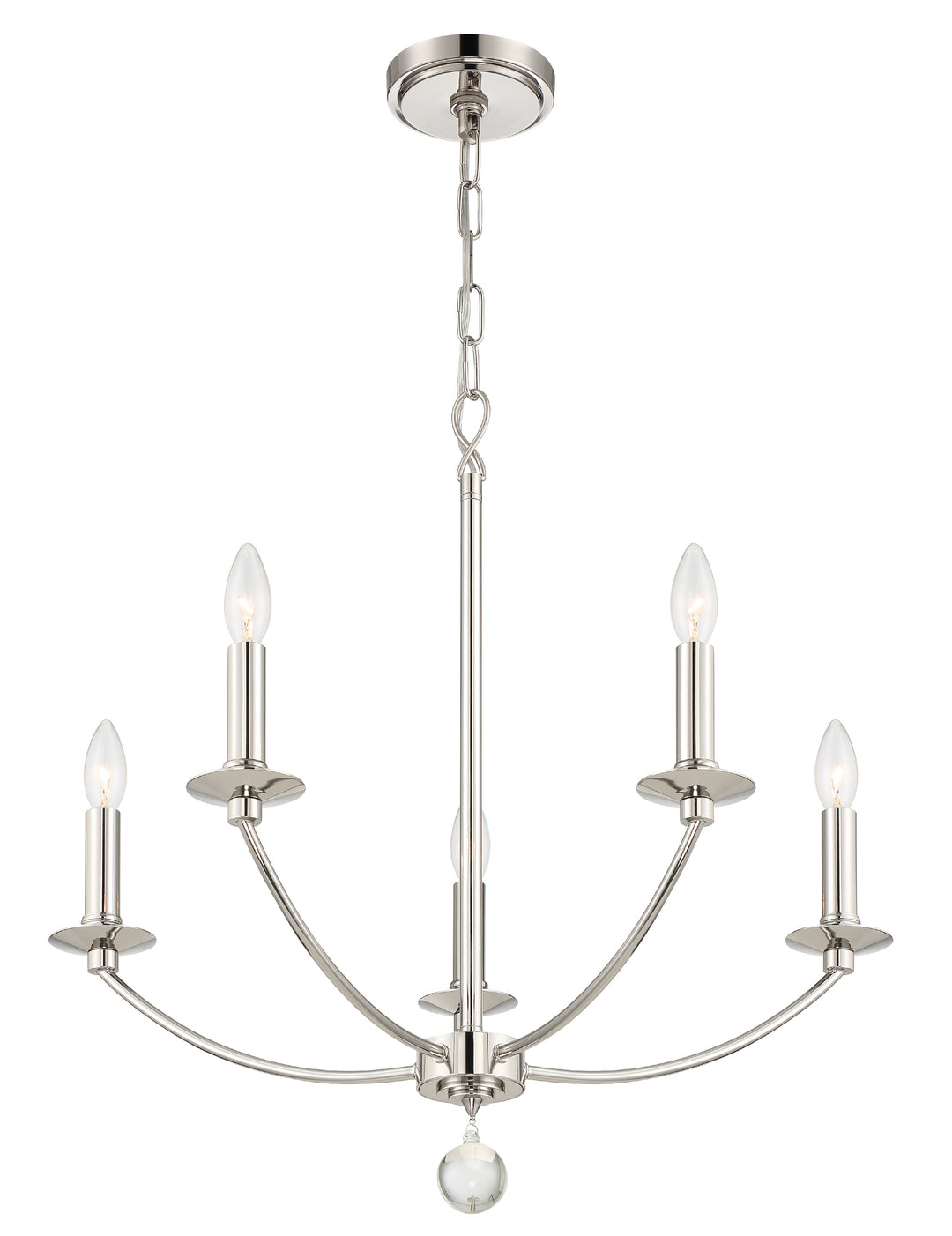 Crystorama Mila 5 Light Black Chandelier