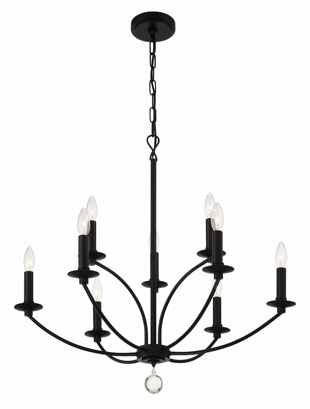 Crystorama Mila 9 Light Black Chandelier