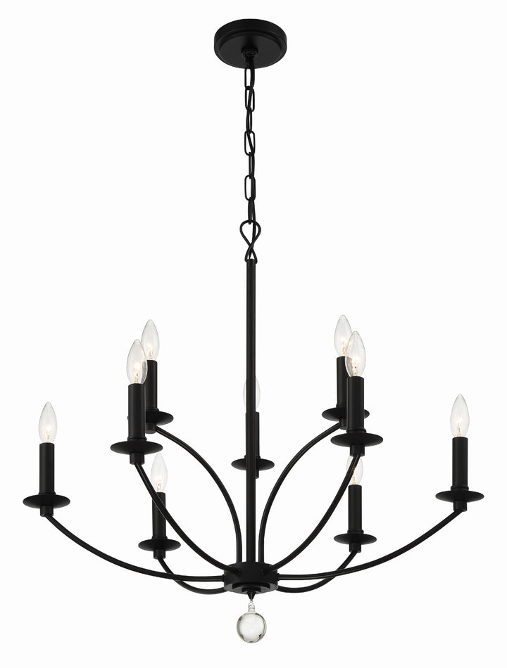 Crystorama Mila 9 Light Black Chandelier