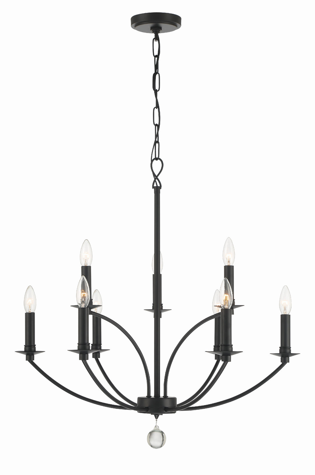 Crystorama Mila 9 Light Black Chandelier