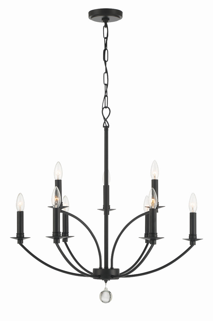 Crystorama Mila 9 Light Black Chandelier