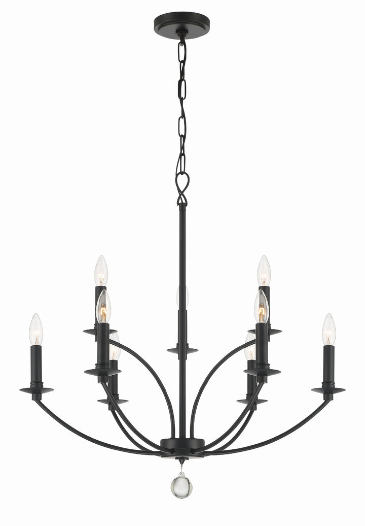 Crystorama Mila 9 Light Black Chandelier