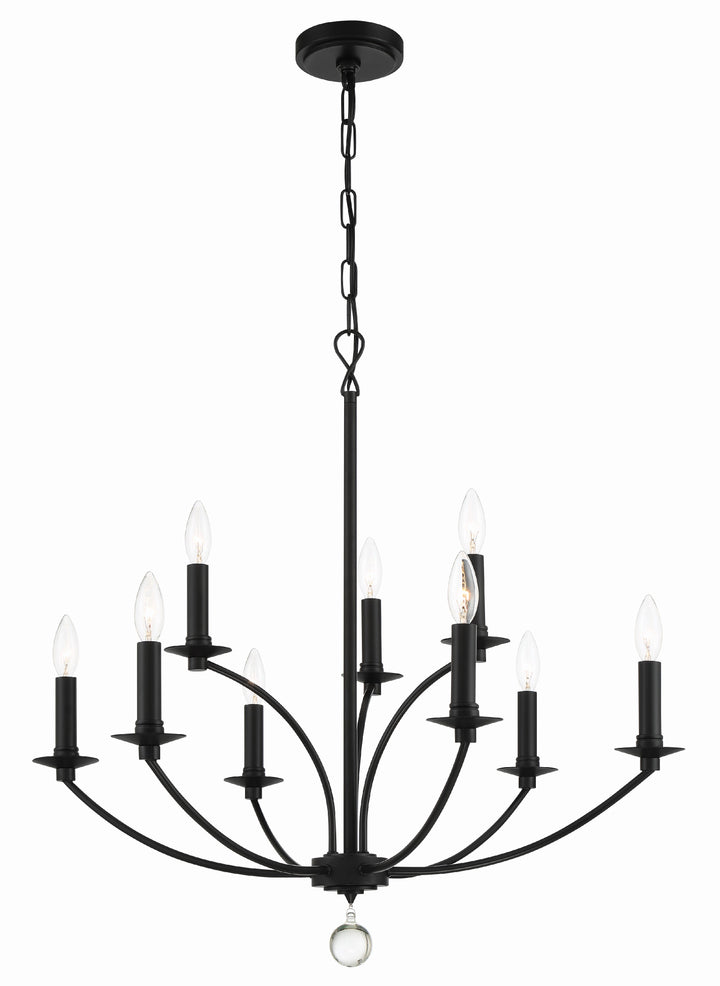 Crystorama Mila 9 Light Black Chandelier