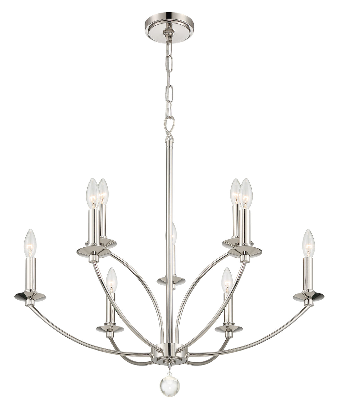 Crystorama Mila 9 Light Black Chandelier