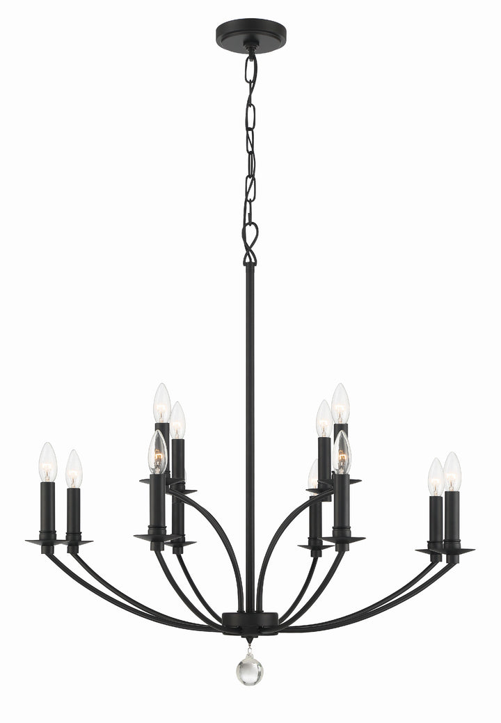 Crystorama Mila 12 Light Black Chandelier