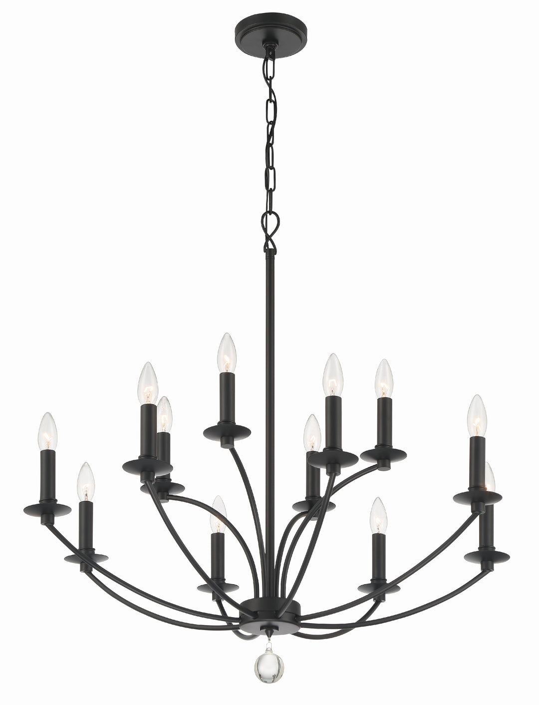 Crystorama Mila 12 Light Black Chandelier