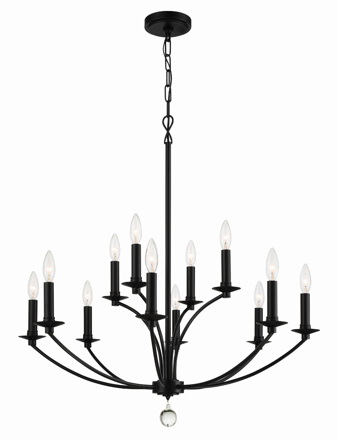 Crystorama Mila 12 Light Black Chandelier