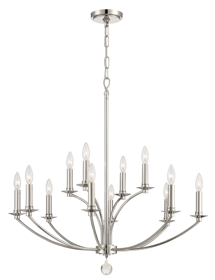 Crystorama Mila 12 Light Black Chandelier