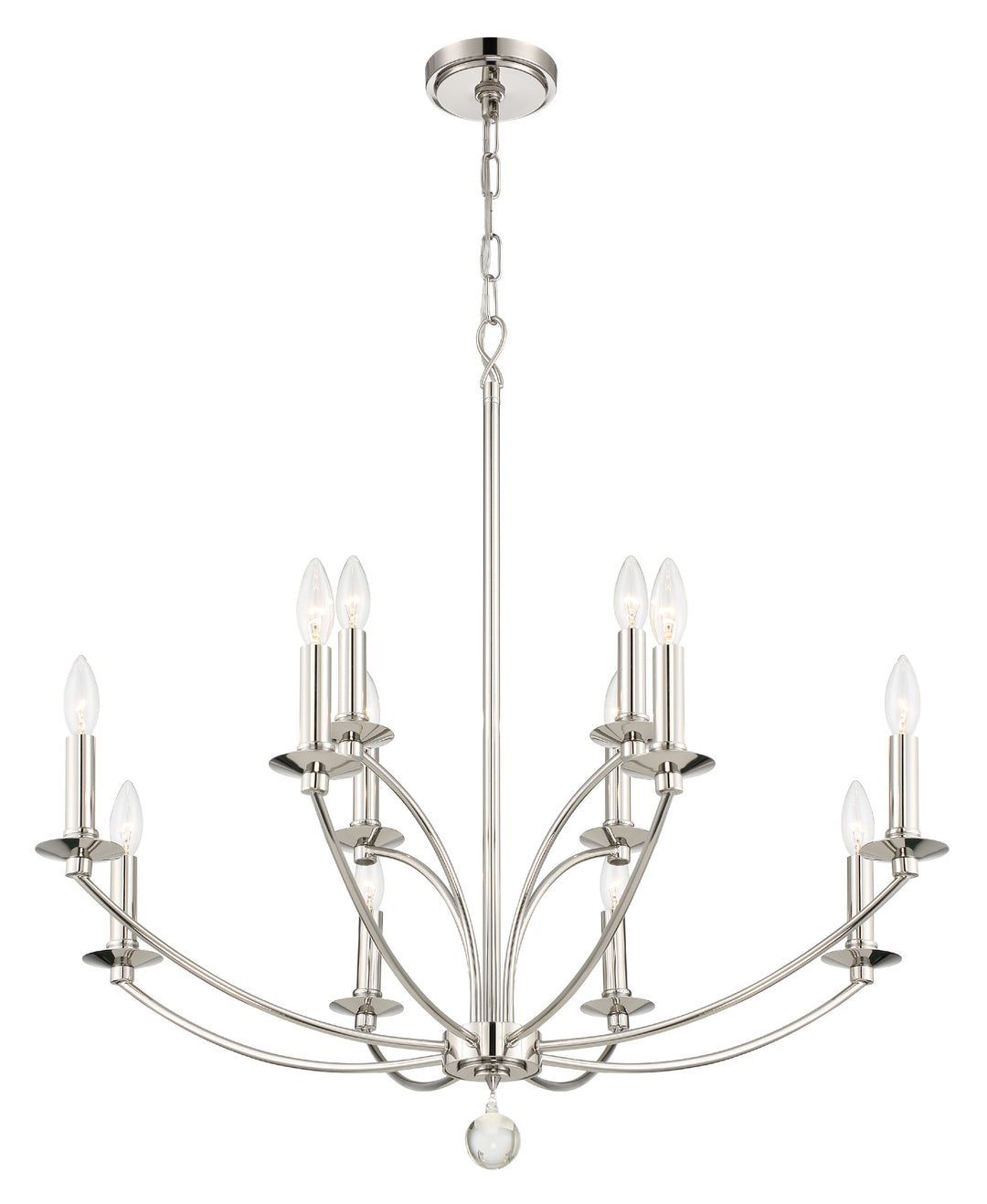 Crystorama Mila 12 Light Black Chandelier