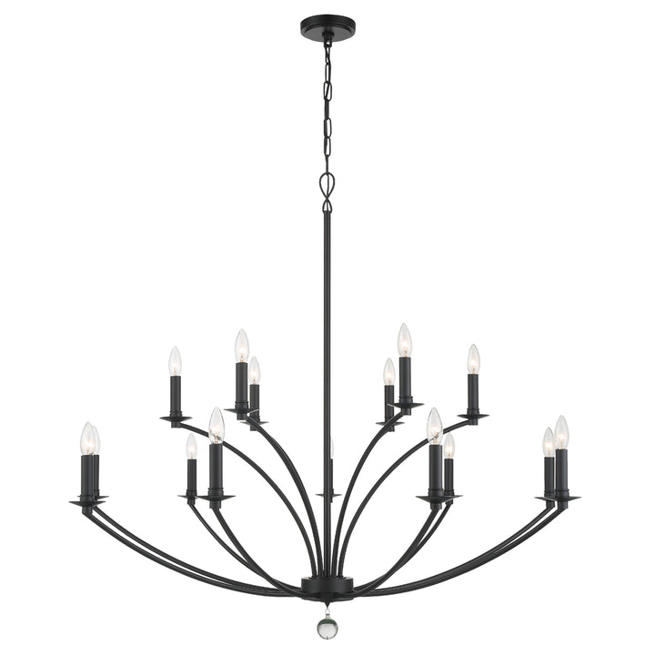 Crystorama Mila 15 Light Black Chandelier