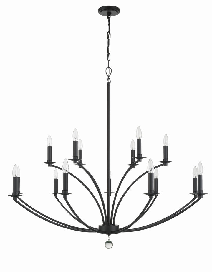 Crystorama Mila 15 Light Black Chandelier