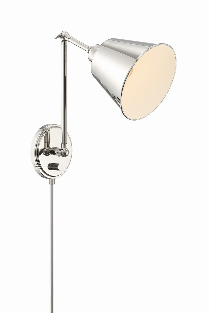 Crystorama Mitchell 1 Light Aged Brass Task Sconce