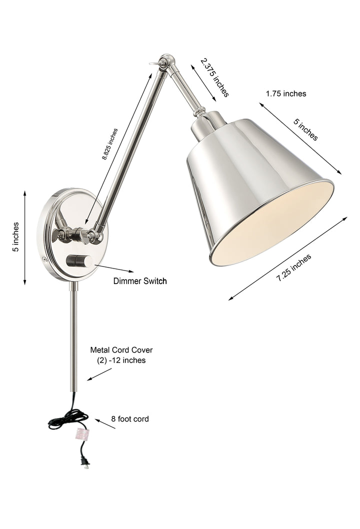 Crystorama Mitchell 1 Light Aged Brass Task Sconce