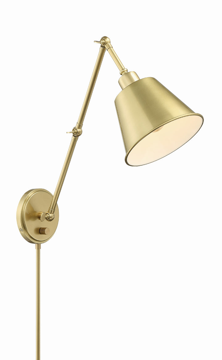 Crystorama Mitchell 1 Light Aged Brass Task Sconce