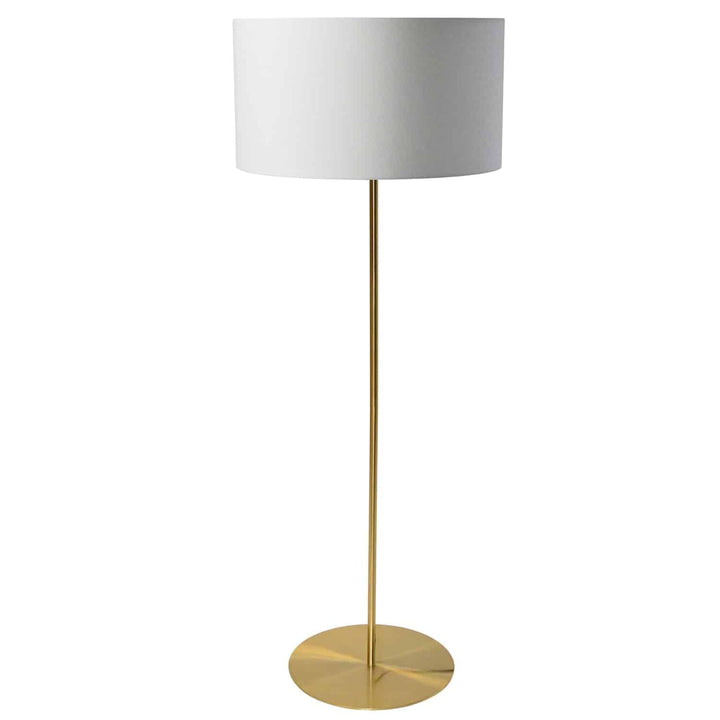 Dainolite 1 Light Drum Floor Lamp with Black Shade Aged Brass