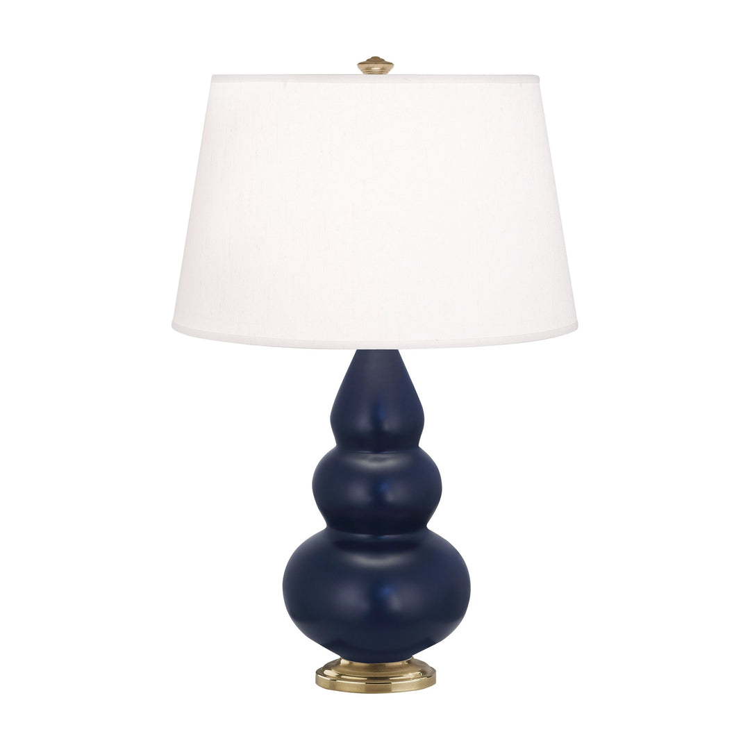 Matte Midnight Blue Small Triple Gourd Accent Lamp-Style Number MMB30