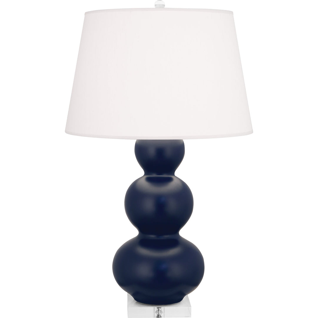 Matte Midnight Blue Triple Gourd Table Lamp-Style Number MMB43