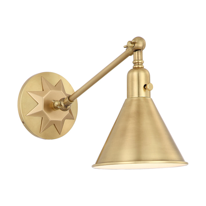 Crystorama Morgan 1 Light Aged Brass Task Sconce