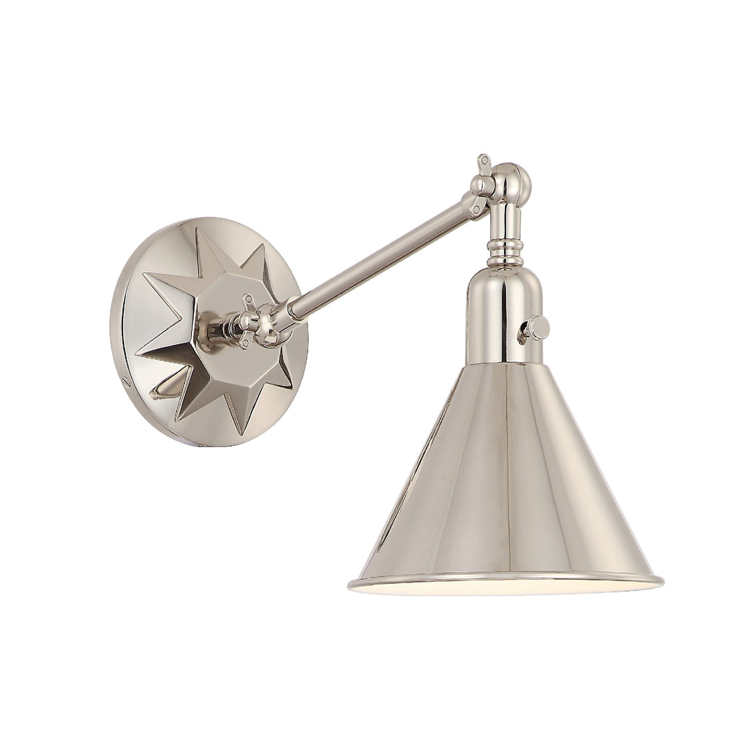 Crystorama Morgan 1 Light Aged Brass Task Sconce