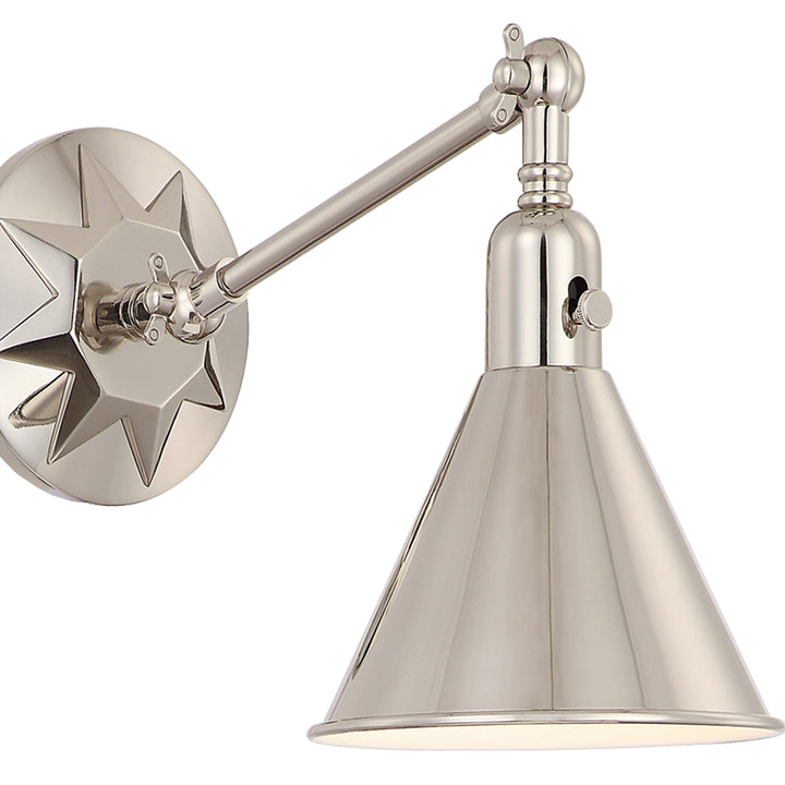 Crystorama Morgan 1 Light Aged Brass Task Sconce