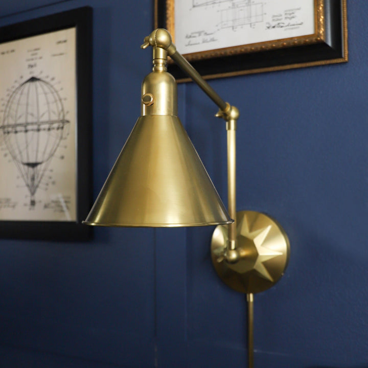 Crystorama Morgan 1 Light Aged Brass Task Sconce