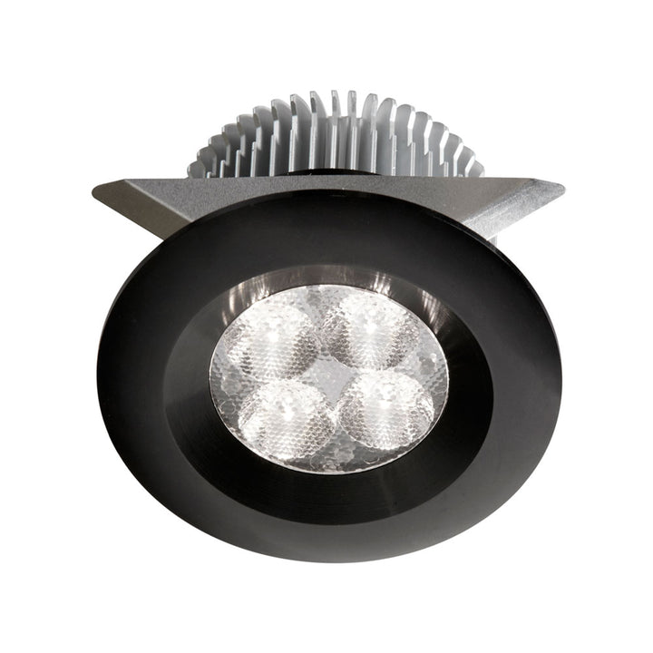 Dainolite Black 2x4W 3000K, CRI80+, 25° beam, 24VDC input with Male Connector, 18" Lead wire, D70xH50 mm, Dimmable.