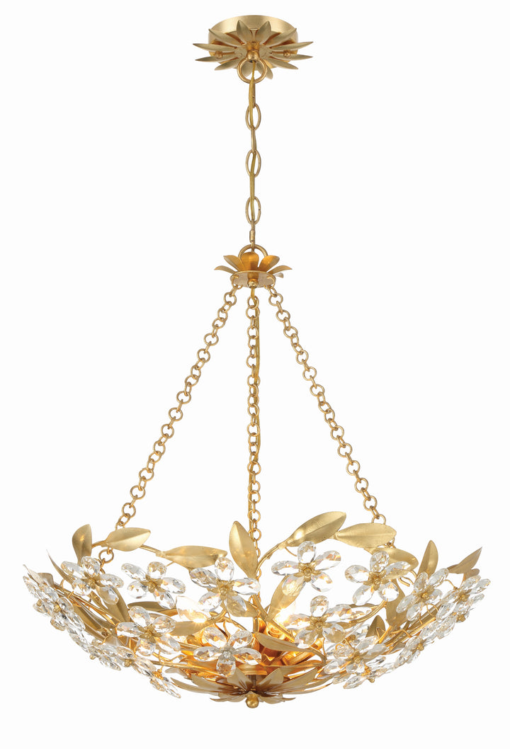 Marselle 6 Light Antique Gold Semi Flush Mount