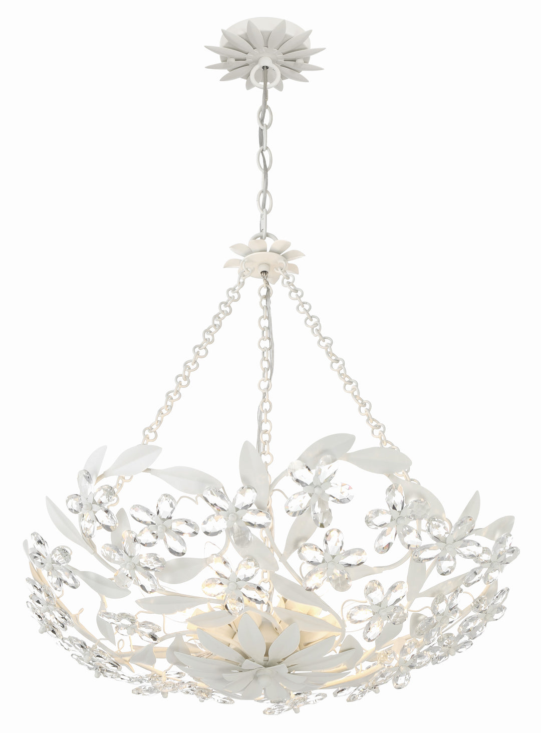 Crystorama Marselle 6 Light Antique Gold Semi Flush Mount