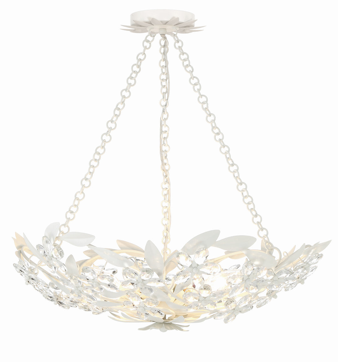 Crystorama Marselle 6 Light Antique Gold Semi Flush Mount