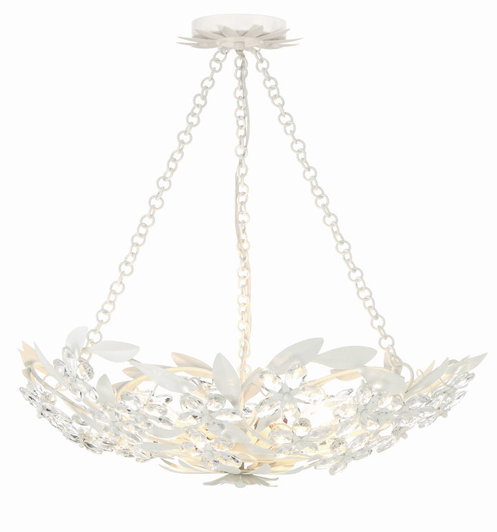 Crystorama Marselle 6 Light Antique Gold Semi Flush Mount