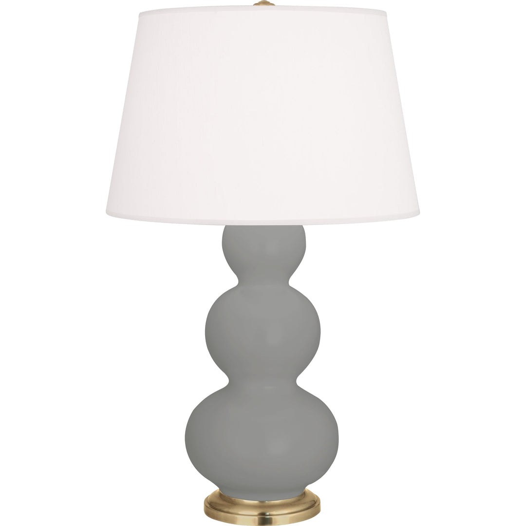 Matte Smoky Taupe Triple Gourd Table Lamp-Style Number MST40