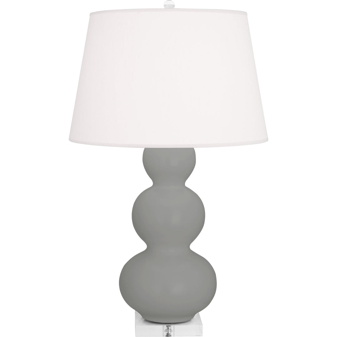 Matte Smoky Taupe Triple Gourd Table Lamp-Style Number MST43