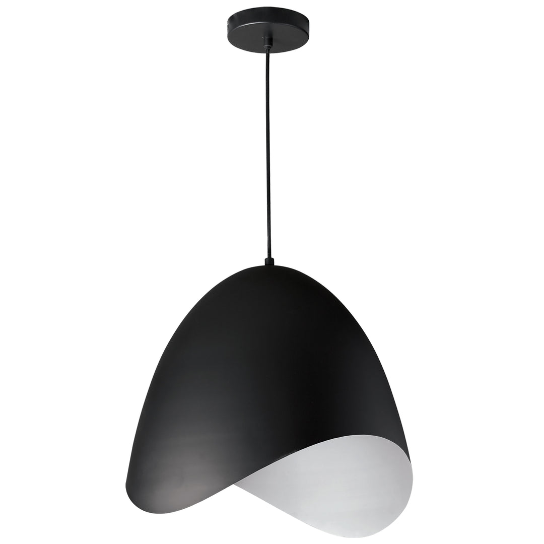 Dainolite 1 Light Pendant, Black Finish