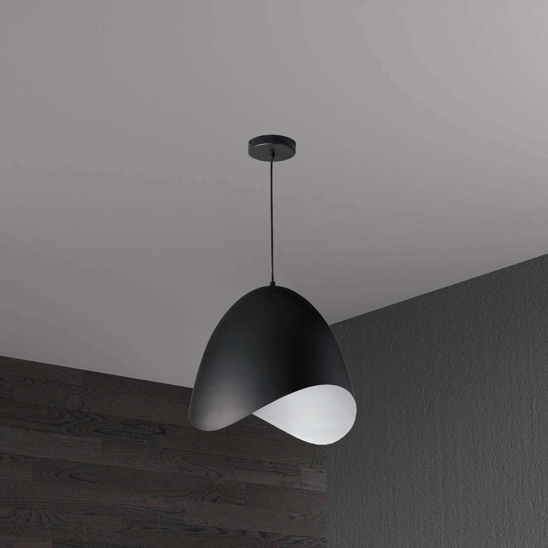 Dainolite 1 Light Pendant, Black Finish