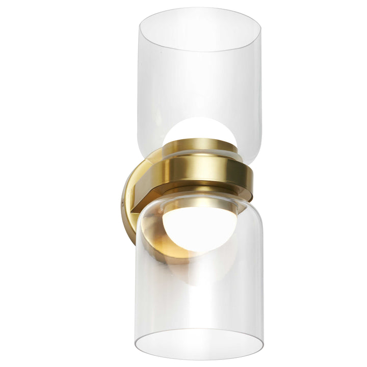 Dainolite 10W LED Nadine Wall Sconce Aged Brass w/ Clear Glass