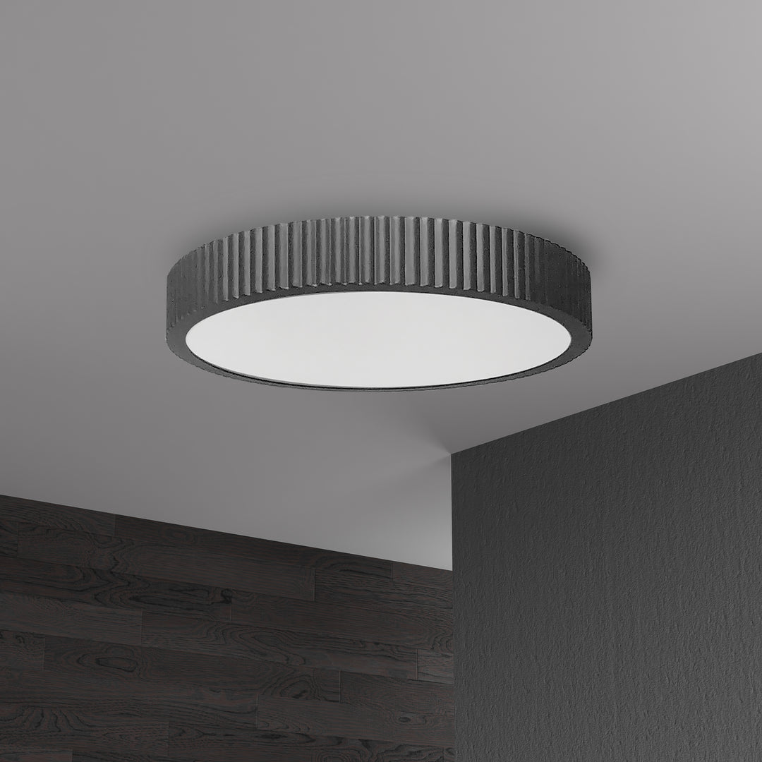 Dainolite 30W LED Flush mount, Matte Black with White Acrylic Diffuser