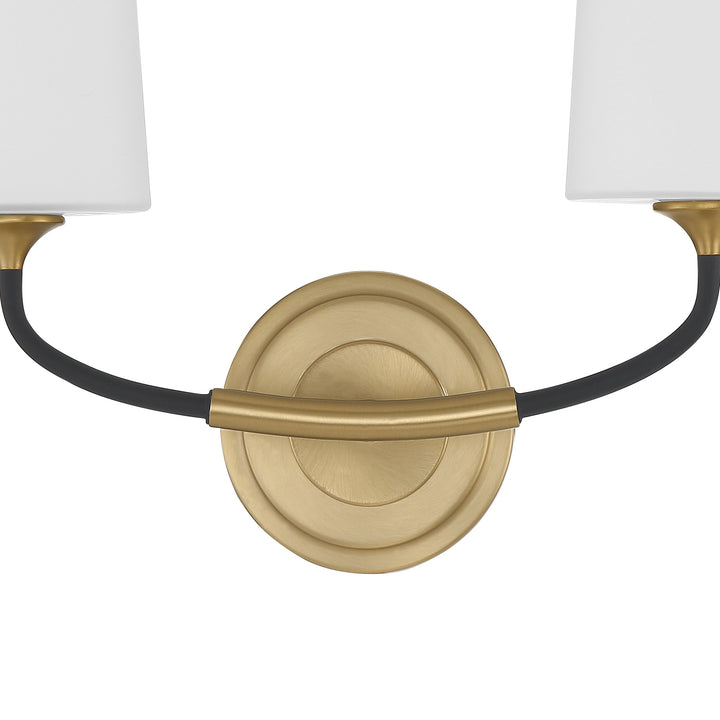 Crystorama Niles 2 Light Black Forged + Modern Gold Sconce