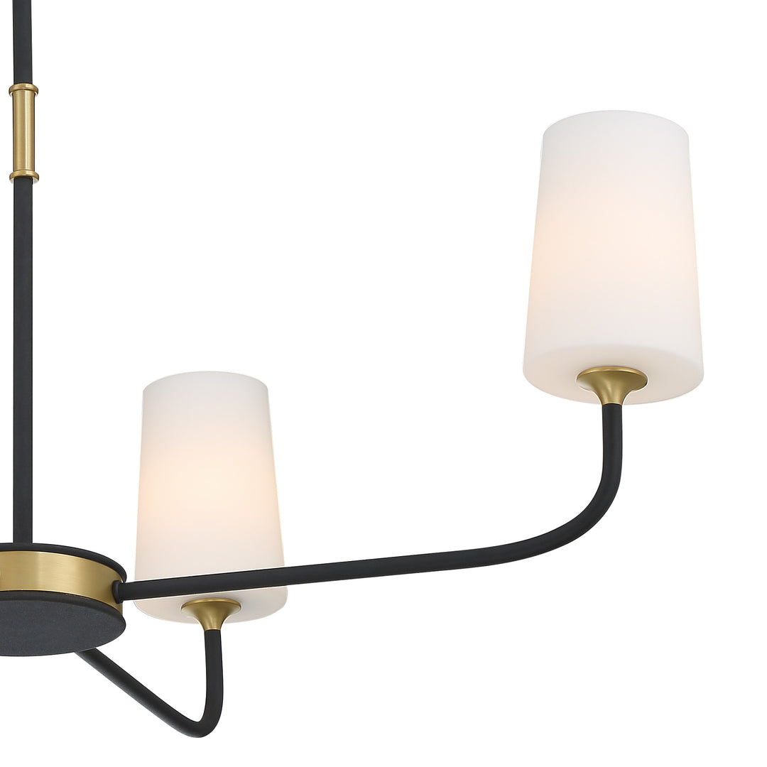 Crystorama Niles 4 Light Black Forged + Modern Gold Chandelier